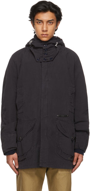 Barbour Navy Overdyed Beaufort Casual Coat - Barbour Navy Overdyed Beaufort Casual Coat - Barbour Navy overforte Beaufort 캐주얼 코트