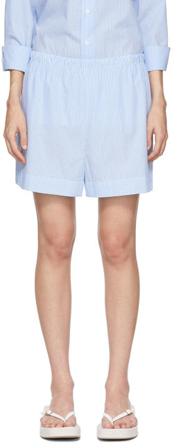 Baserange Blue Striped Ole Shorts - Shorts Ole à rayures bleus Baserange - Baserange Blue 스트라이프 OLE 반바지