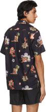 Bather Black Printed Camp Short Sleeve Shirt