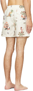 Bather Off-White Pin-Up Swim Shorts