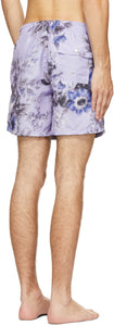 Bather Purple Floral Ripple Swim Shorts