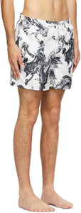 Bather White Bouquet Marble Swim Shorts