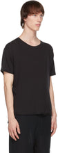Blackmerle Black Raw Scallop Hem T-Shirt