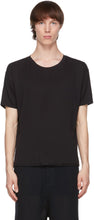 Blackmerle Black Raw Scallop Hem T-Shirt - T-shirt à ourlet de pétoncle brut noir Blackmerle Black - 블랙 메플 흑인 가리비 헴 티셔츠