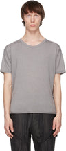 Blackmerle Grey Raw Scallop Hem T-Shirt - T-shirt de pétoncles crus gris noir - 회색 원시 가리비 밑단 밑단 망간