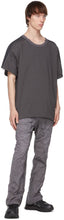 Blackmerle Grey Wrinkled Flare Trousers