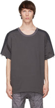 Blackmerle Grey Zip Panel T-Shirt - T-shirt à panneau Zip Blackmerle Grey - 블랙 메리 그레이 지퍼 패널 티셔츠