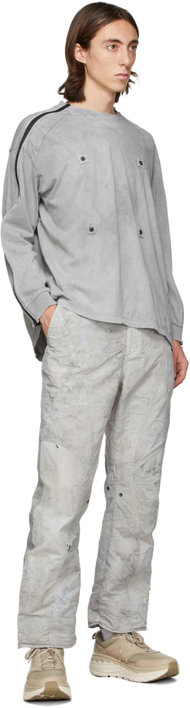 Blackmerle Grey Zippered Sleeves Long Sleeve T-Shirt