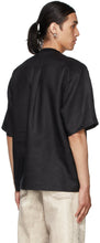 Bless Black Linen V-Neck T-Shirt