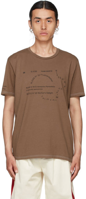 Bless Brown NÂº69 Lost In Contemplation Multicollection II T-Shirt - Bénie Brown Nâº69 perdu dans la contemplation T-shirt multicollection II - 축복 갈색 nâ69 묵상에서 잃어버린 멀티 콜리 테이 티셔츠