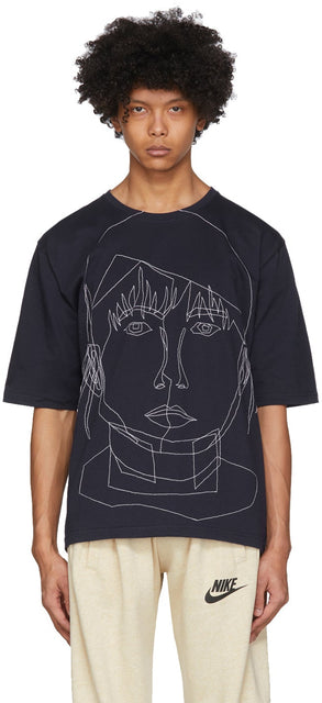 Bless Navy Stitched Starcut II T-Shirt - Bénie T-shirt Starc II cousu de la marine - 축복 해군 스티치 Starcut II 티셔츠