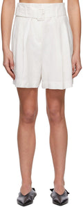 Blossom White Echo Belt Shorts - Short de ceinture d'écho Blossom Blanc - 벚꽃 화이트 에코 벨트 반바지