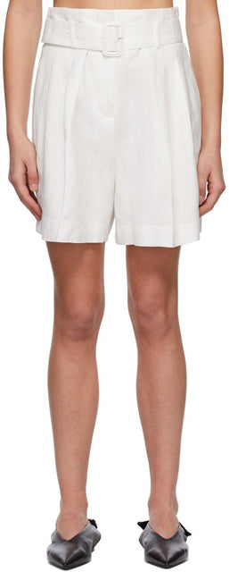 Blossom White Echo Belt Shorts - Short de ceinture d'écho Blossom Blanc - 벚꽃 화이트 에코 벨트 반바지