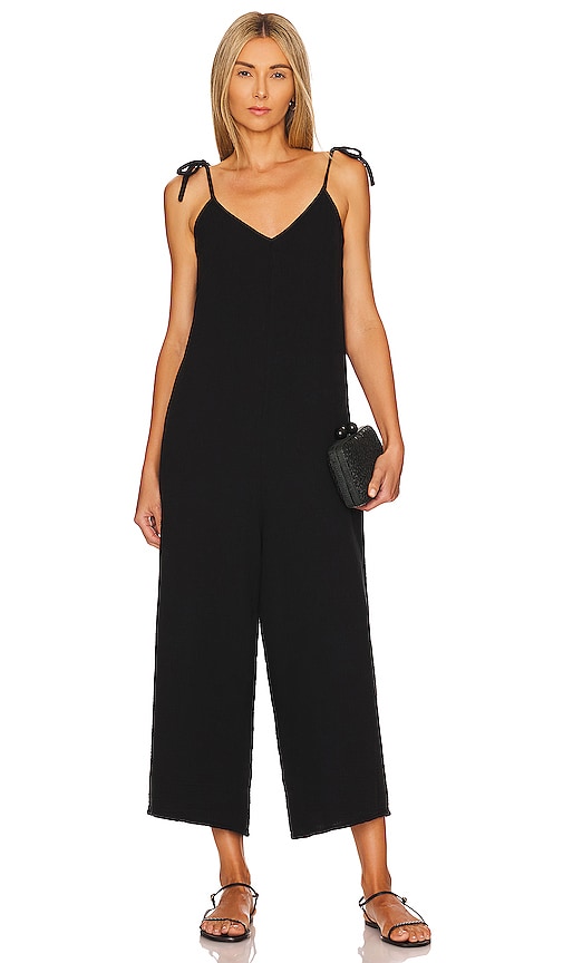 Bobi Beach Gauze Cropped Jumpsuit in Black Bobi Beach Gauze Cropped Suit en noir Bobi Beach Gauze裁剪连身裤黑色