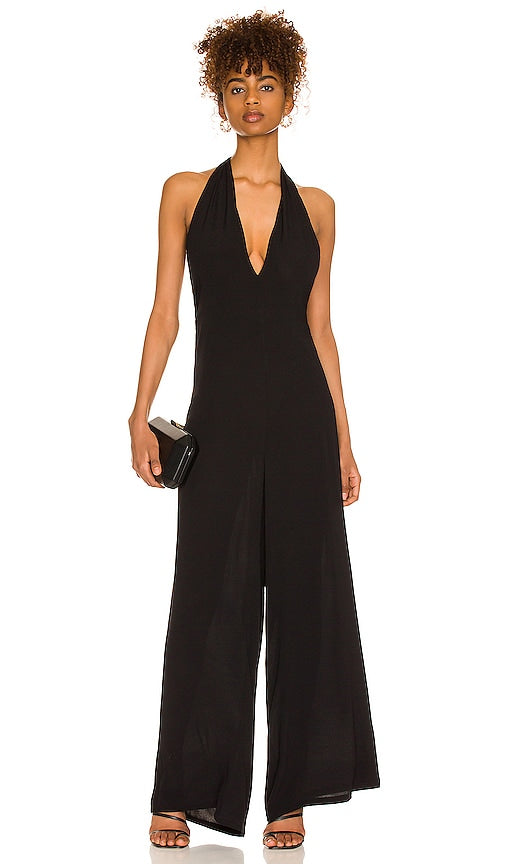 Bobi Halter Jumpsuit in Black Combinaison bobi halter en noir Bobi Halter连身裤穿黑色