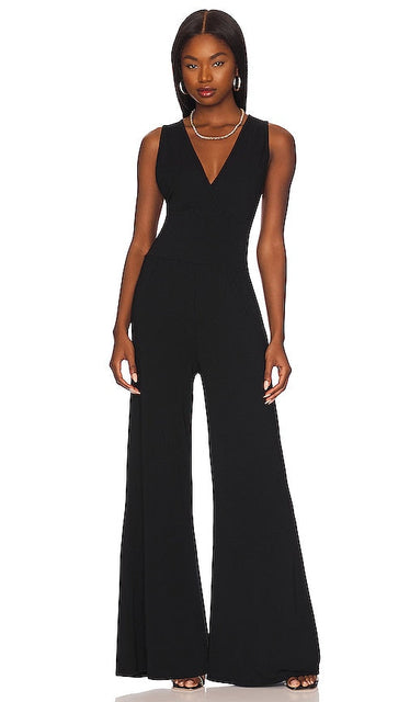 Bobi Wide Leg Jumpsuit in Black Combinaison de jambe large bobi en noir Bobi宽腿连身裤黑色