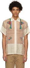 Bode Beige Pagoda Short Sleeve Shirt - BODE BEIGE PAGODA chemise à manches courtes - Bode 베이지 파고다 반팔 셔츠