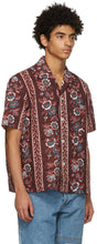 Bode Burgundy Century Floral Short Sleeve Shirt
