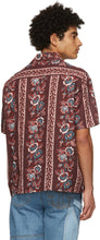 Bode Burgundy Century Floral Short Sleeve Shirt
