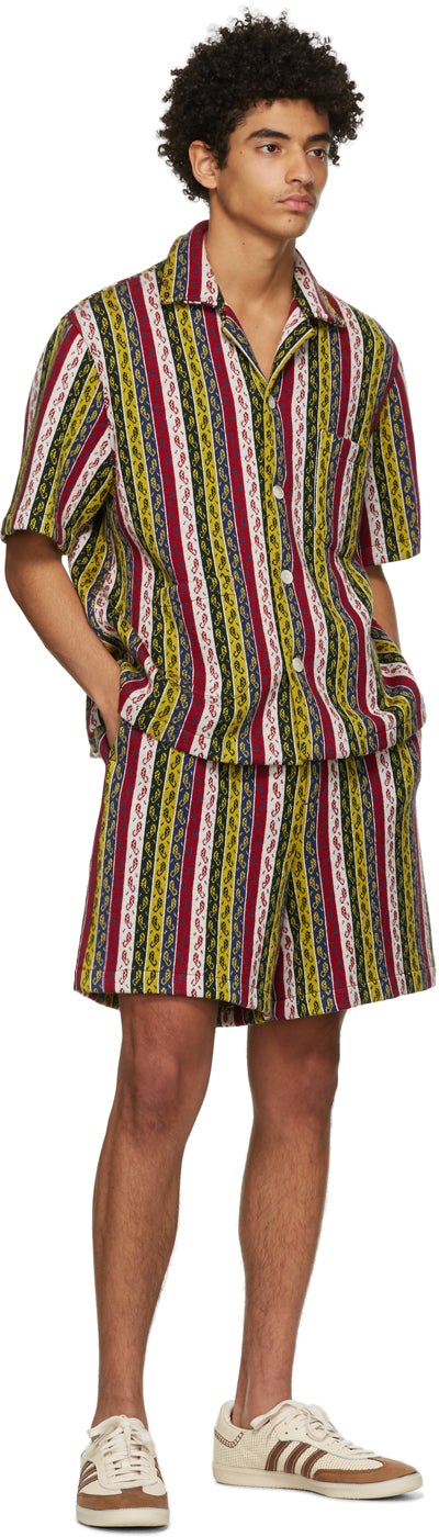 Bode Multicolor Primary Stripe Short Sleeve Shirt