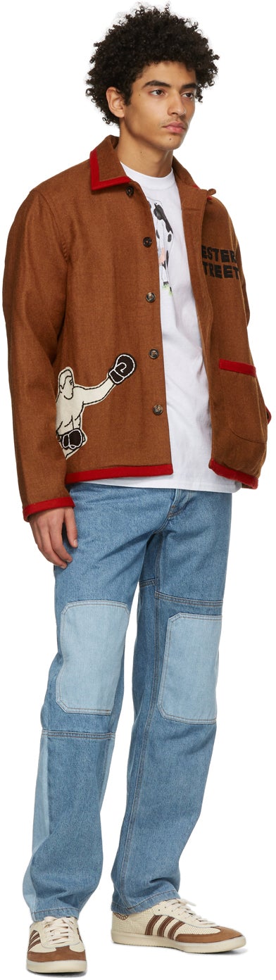 Bode White Hand-Drawn Cow's Tail T-Shirt