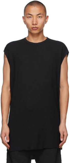Boris Bidjan Saberi Black Object-Dyed One Piece Tank Top - Boris Bidjan Saberi Black Occasion One Piece Débardeur - Boris Bidjan Saberi 블랙 오브젝트 염색 한 조각 탱크 탑