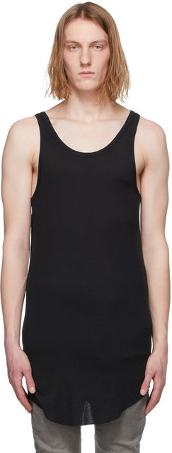 Boris Bidjan Saberi Black Object-Dyed Tank Top - Boris Bidjan Saberi Black Object Débardeur teint - Boris Bidjan Saberi Black Object-Died Tank Top.