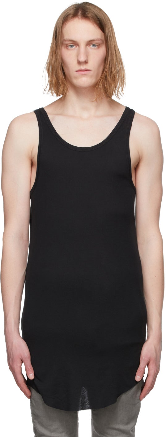 Boris Bidjan Saberi Black Object-Dyed Tank Top - Boris Bidjan Saberi Black Object Débardeur teint - Boris Bidjan Saberi Black Object-Died Tank Top.