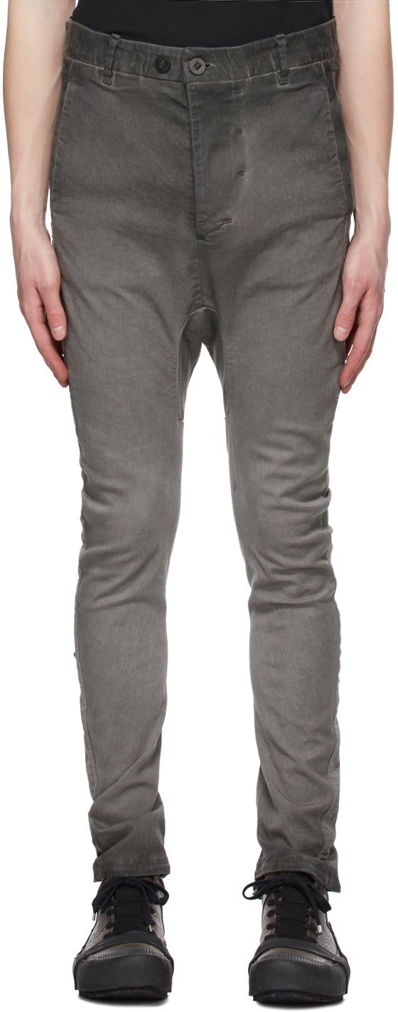 Boris Bidjan Saberi Grey Double Object-Dyed Jeans - Boris Bidjan Saberi Grey Double Jean teint d'objet gris - Boris Bidjan Saberi Grey Double 객체 염색 청바지