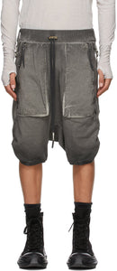 Boris Bidjan Saberi Grey Resin-Dyed Shorts - Boris Bidjan Saberi Saberi gris Cordé teint en résine - Boris Bidjan Saberi 그레이 수지 염색 반바지