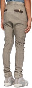 Boris Bidjan Saberi Taupe Oxidized Jeans