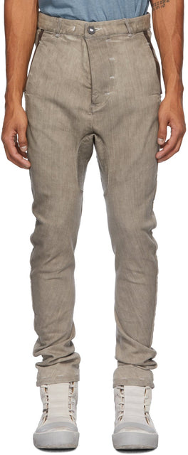 Boris Bidjan Saberi Taupe Oxidized Jeans - Boris Bidjan Saberi Taupe Jeans oxydé - Boris Bidjan Saberi Taupe 산화 청바지