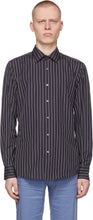 Boss Black Striped Jango Shirt - Chemise Jango à rayures Noir Boss - 보스 블랙 스트라이프 장고 셔츠