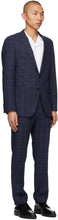 Boss Blue Check Slim Suit