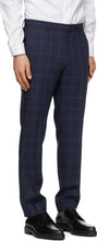 Boss Blue Check Slim Suit
