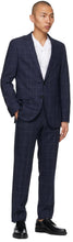 Boss Blue Check Slim Suit