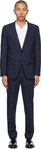 Boss Blue Check Slim Suit - Boss Blue Vérifiez Slim Costume - 보스 블루 체크 슬림 슈트