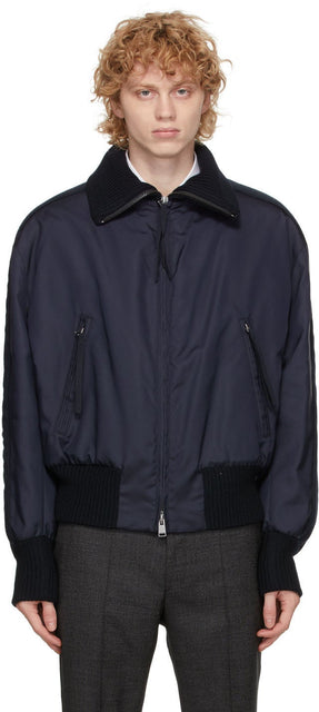 Boss Navy Nylon Exit Jacket - Veste de sortie Nylon Navy Boss Navy - 보스 네이비 나일론 출구 자켓