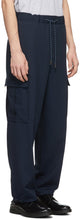Boss Navy Wool Exit 64 Cargo Pants
