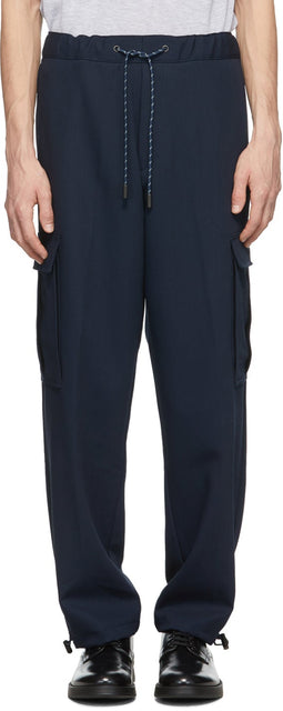 Boss Navy Wool Exit 64 Cargo Pants - Boss Navy Laine Sortie 64 pantalons de cargaison - 보스 네이비 양모 출구 64화물 바지