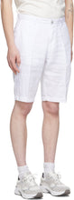 Boss White Linen Crigan Shorts