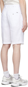 Boss White Linen Crigan Shorts