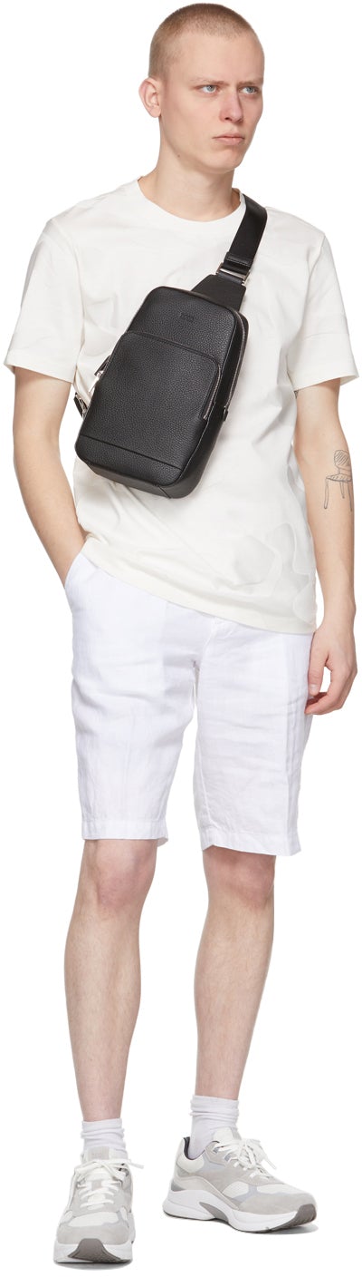 Boss White Linen Crigan Shorts