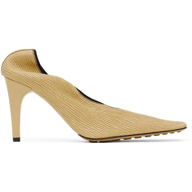 Bottega Veneta Beige Crunch Leather Heels