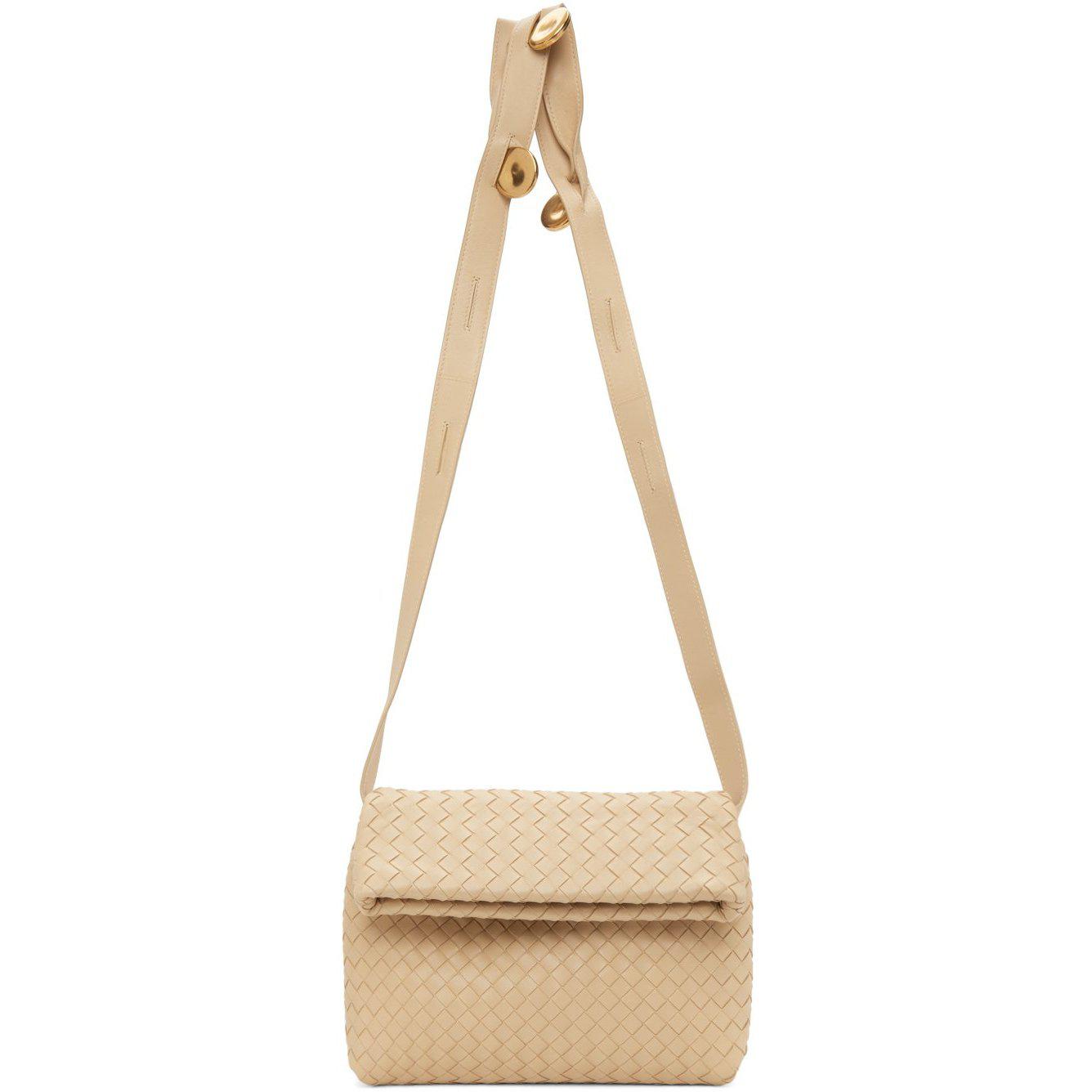 Beige Bottega Veneta Intrecciato Fold Handbag – Designer Revival