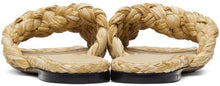 Bottega Veneta Beige Raffia Stretch Flat Sandals