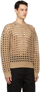 Bottega Veneta Beige Wool Mesh Sweater