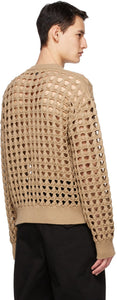 Bottega Veneta Beige Wool Mesh Sweater