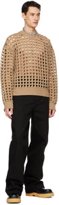 Bottega Veneta Beige Wool Mesh Sweater