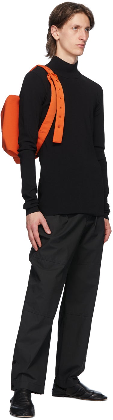 Bottega Veneta Black Coated Trousers